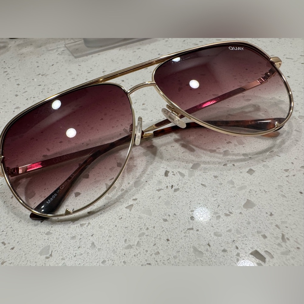 Quay Australia Gold Aviator Sunglasses
